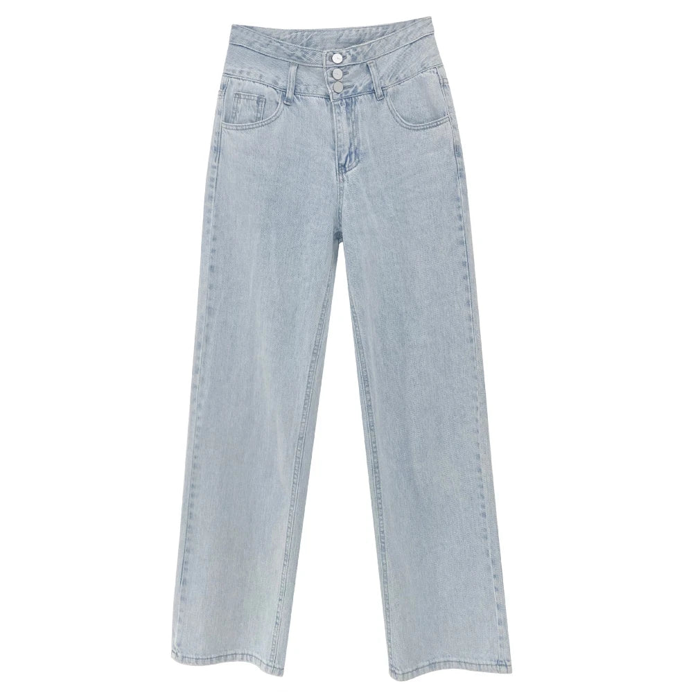High Waist Straight Leg Jeans