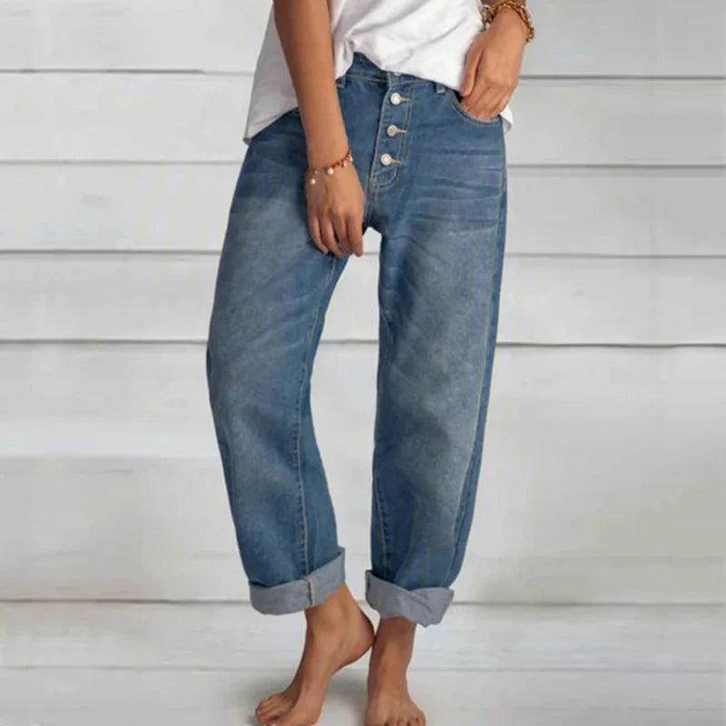 Retro Wide-Leg High Waist Jeans