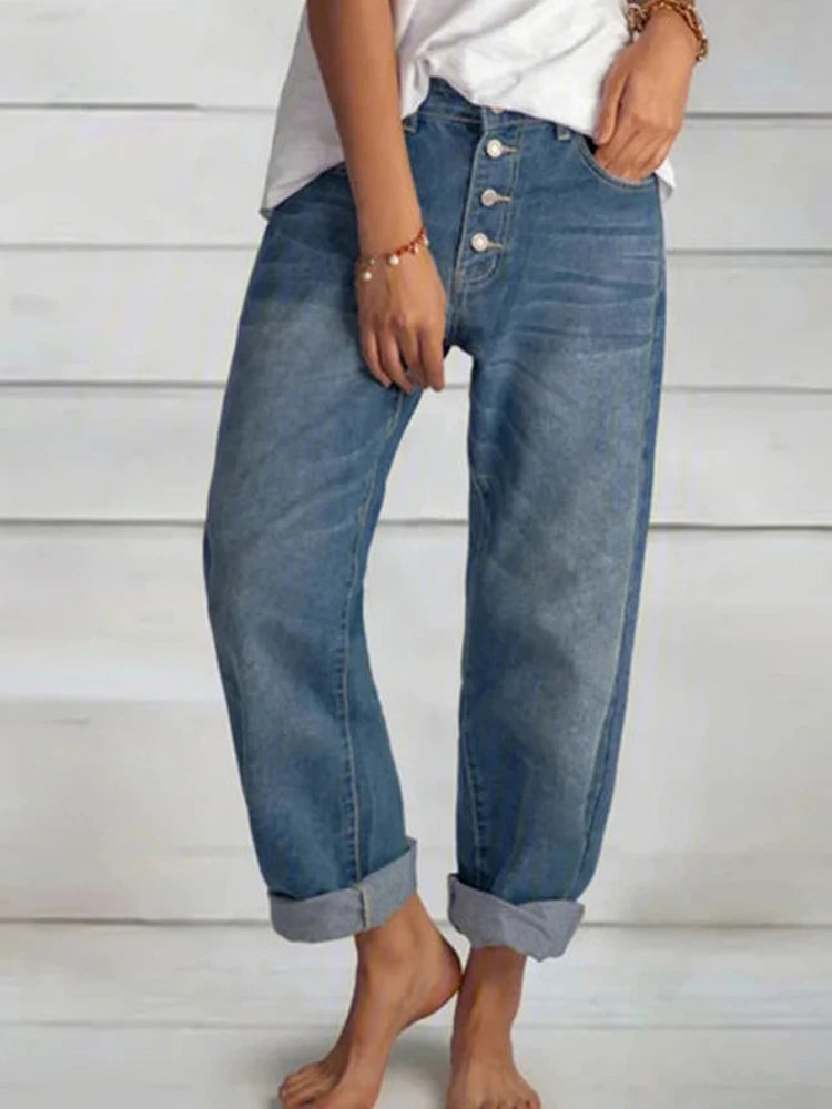 Retro Wide-Leg High Waist Jeans