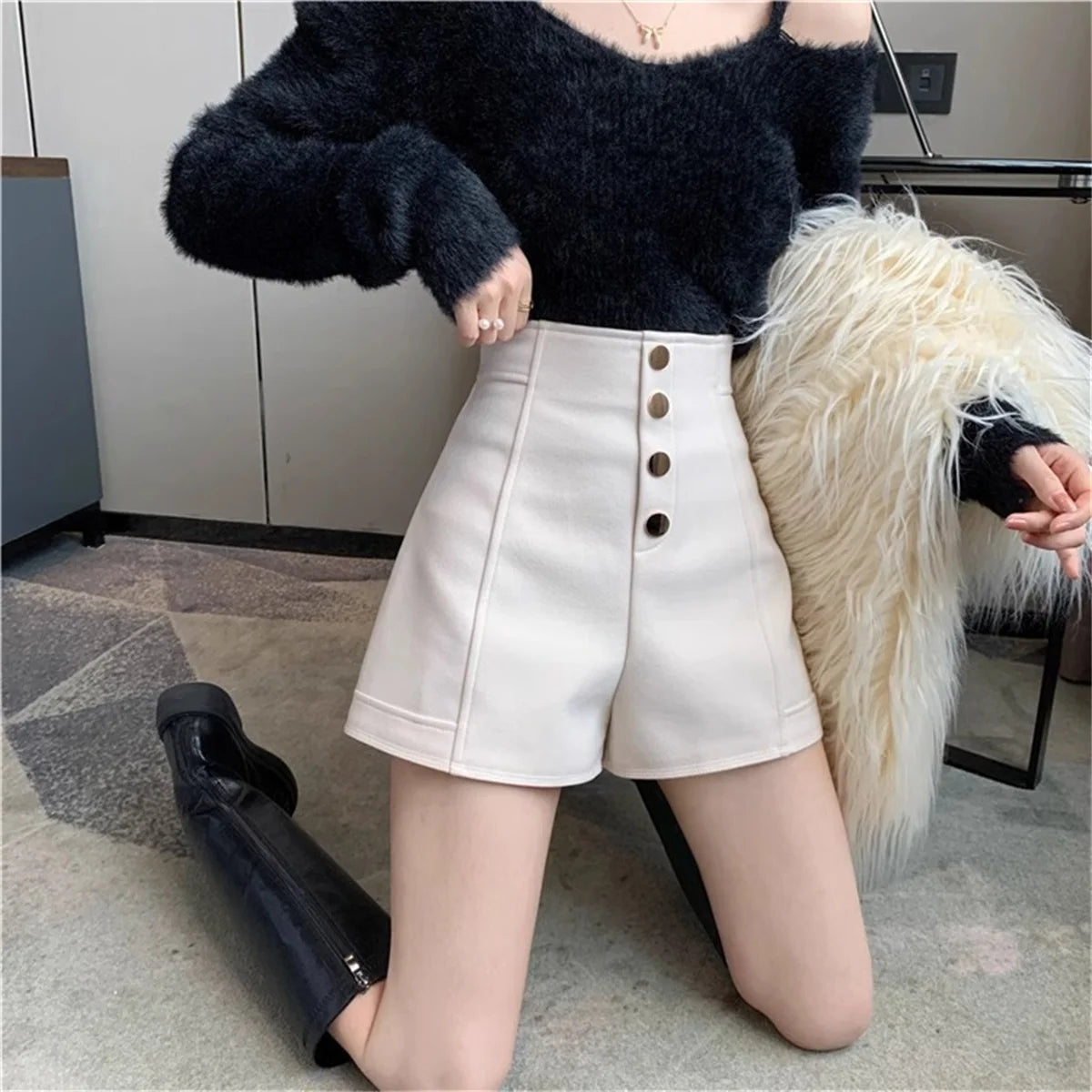 Vintage High-Waist A-Line Shorts