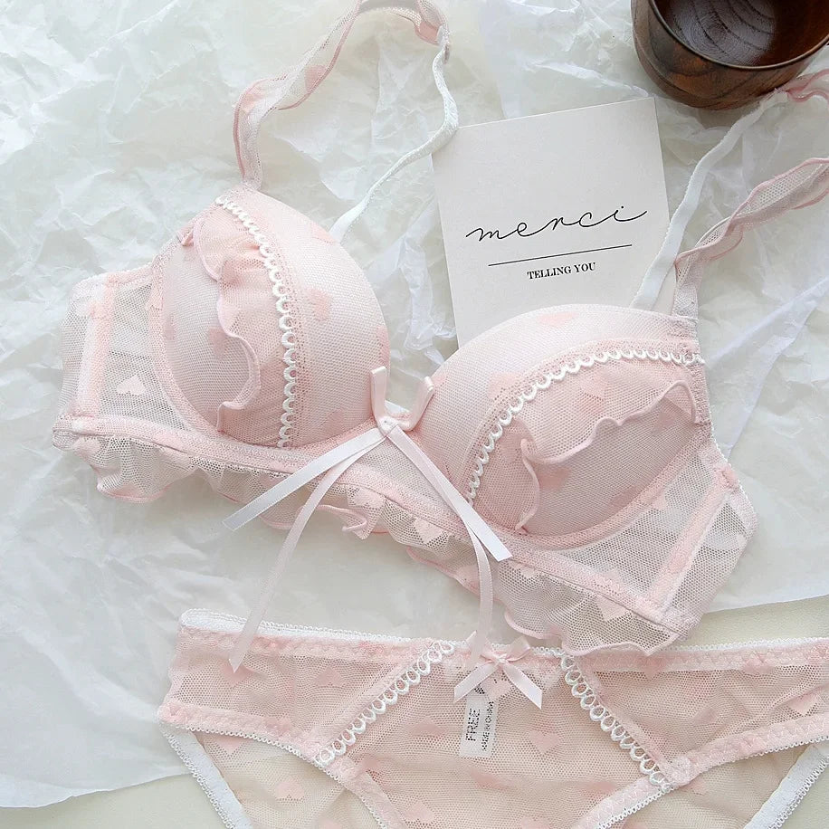 Strawberry Sweet Butterfly Knot Bra & Panty Set