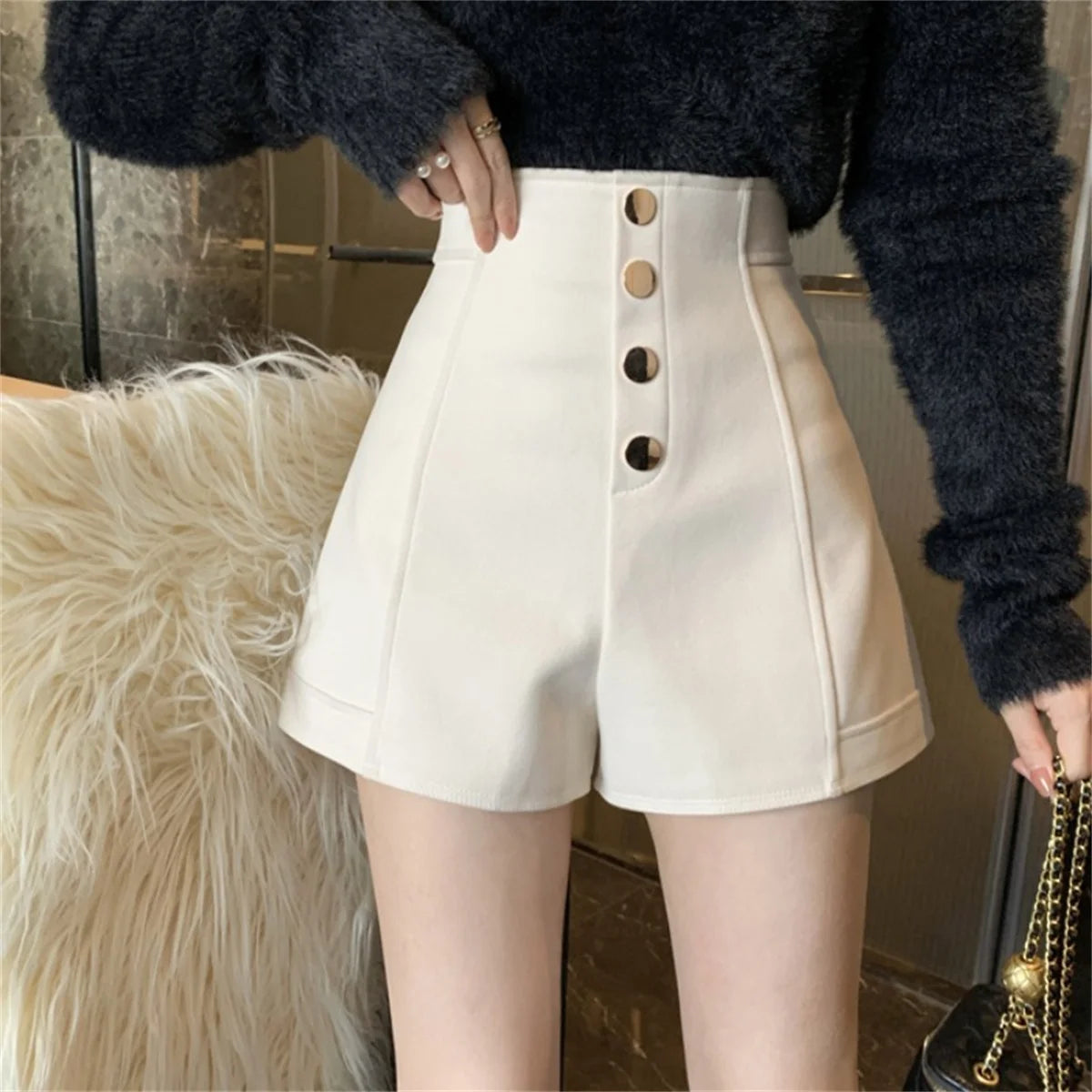 Vintage High-Waist A-Line Shorts
