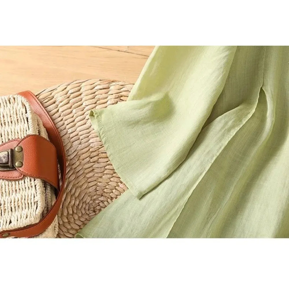 Vintage Cotton-Linen Embroidered Top