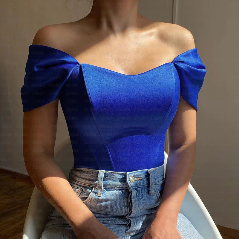 Elegant Off-Shoulder Corset Tank Top