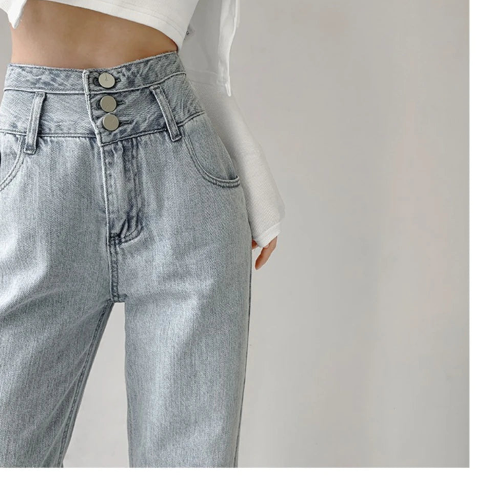 High Waist Straight Leg Jeans