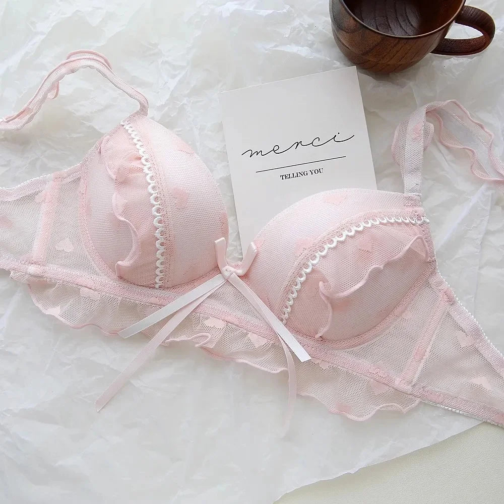 Strawberry Sweet Butterfly Knot Bra & Panty Set