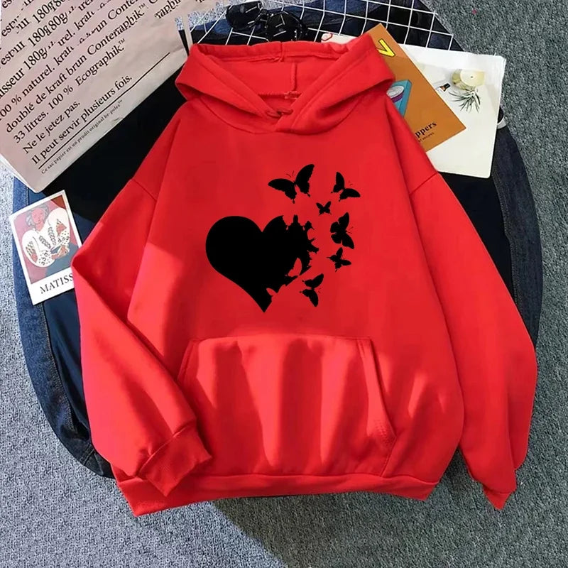 Heart Print Women's Hoodie