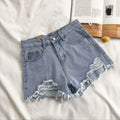 Chic High-Waist Ripped Denim Shorts