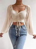 Light & Breezy Puff Sleeve Crop Top
