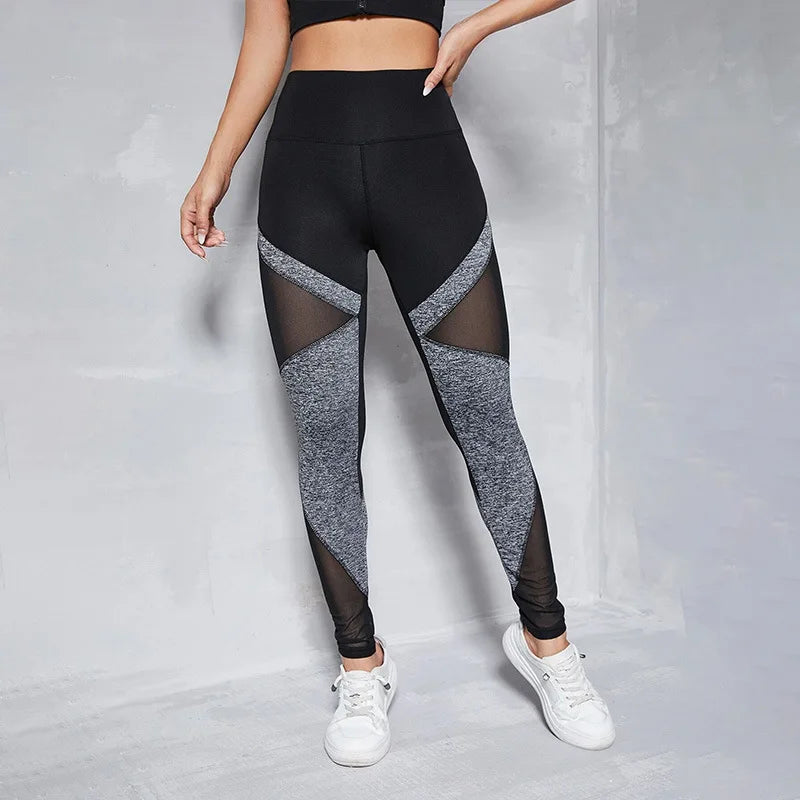Mesh Detail High-Rise Leggings