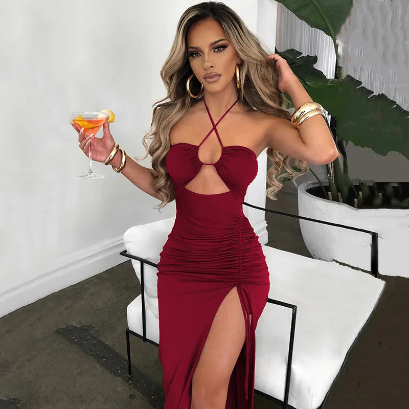 Chic Sleeveless Backless Midi Party Dress