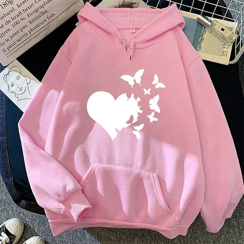 Heart Print Women's Hoodie