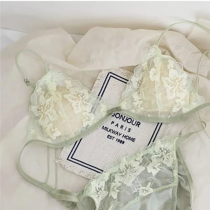 Elegant Embroidered Wireless Lingerie Set