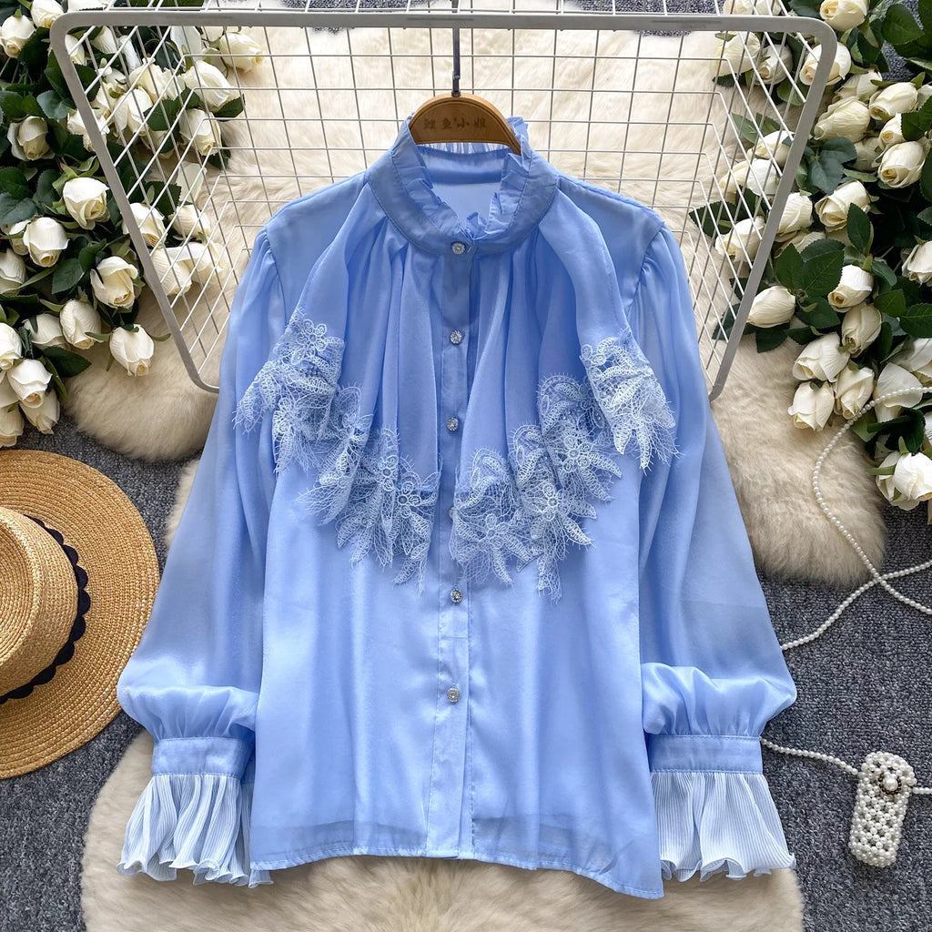 Stylish Round-Neck Lace Top