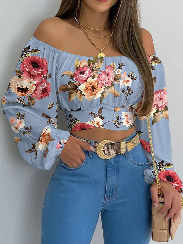 Elegant Off-Shoulder Bow Crop Top