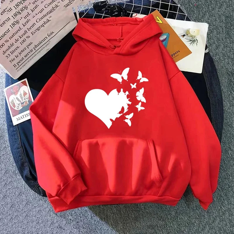 Heart Print Women's Hoodie