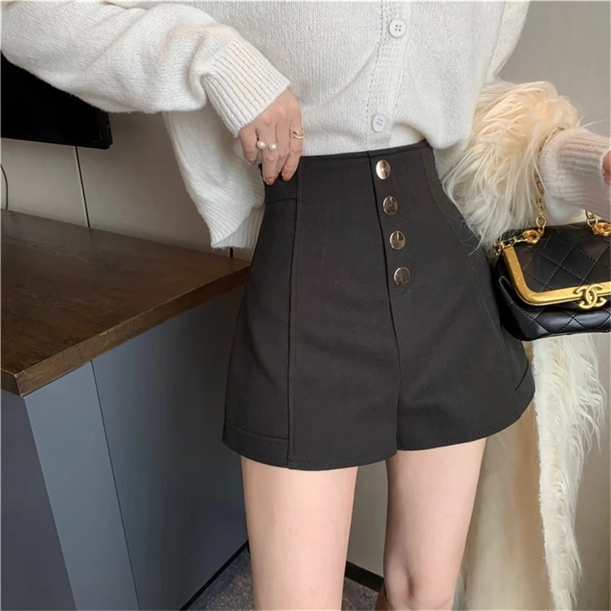 Vintage High-Waist A-Line Shorts