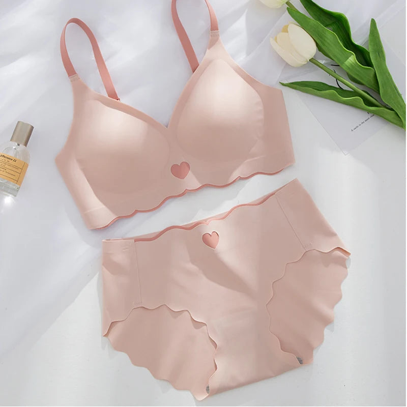 Seamless Ice Silk Lingerie Set